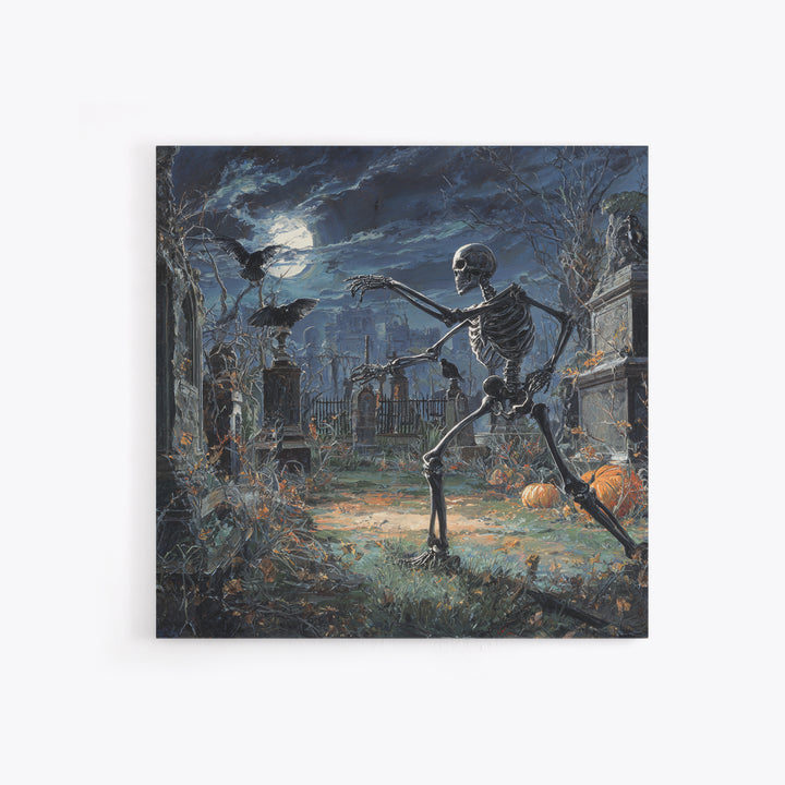 The Graveyard Dance, Square Wall Art, Dark Fantasy Wall Art, Canvas Print, Halloween Wall Decor, Gothic Home Decor, Statement Wall Art