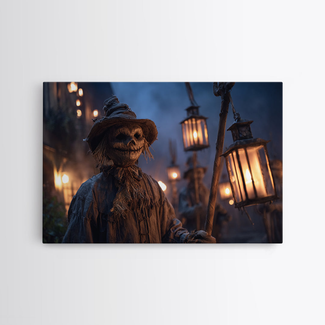 The Scarecrow Uprising, Landscape Wall Art, Spooky Home Decor, Canvas Print, Halloween Wall Decor, Gothic Home Decor, Dark Fantasy Art