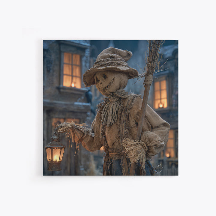 The Scarecrow Uprising, Square Wall Art, Haunted Gothic Art, Framed Canvas Print, Halloween Wall Decor, Gothic Home Decor, Horror Wall Art