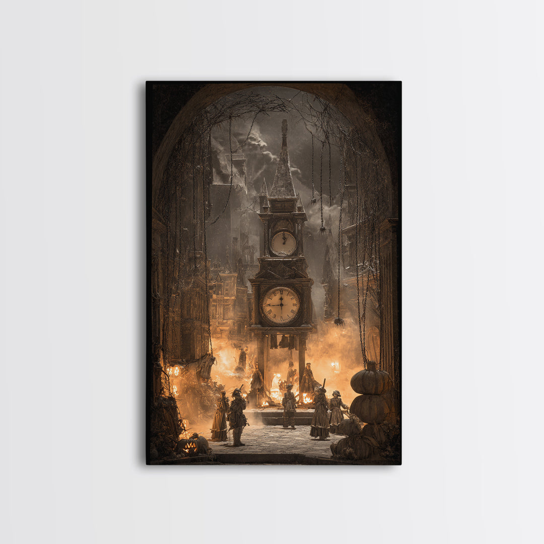 The Thirteenth Bell, Vertical Wall Art, Spooky Home Decor, Canvas Print, Halloween Wall Decor, Gothic Home Decor, Dark Fantasy Art
