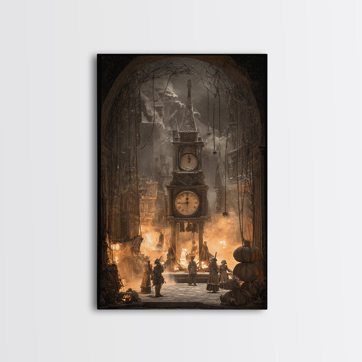 The Thirteenth Bell, Vertical Wall Art, Spooky Home Decor, Canvas Print, Halloween Wall Decor, Gothic Home Decor, Dark Fantasy Art