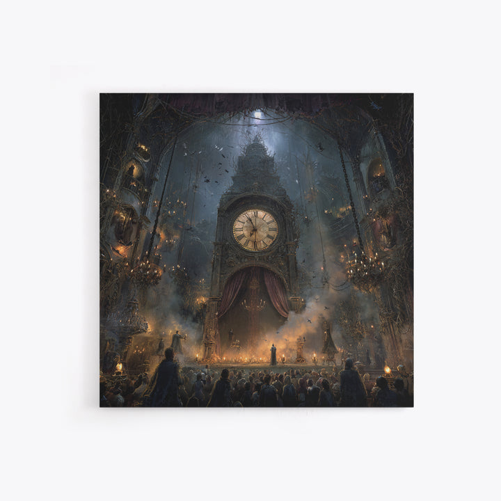 The Thirteenth Bell, Square Wall Art, Spooky Home Decor, Canvas Print, Halloween Wall Decor, Gothic Home Decor, Dark Fantasy Art