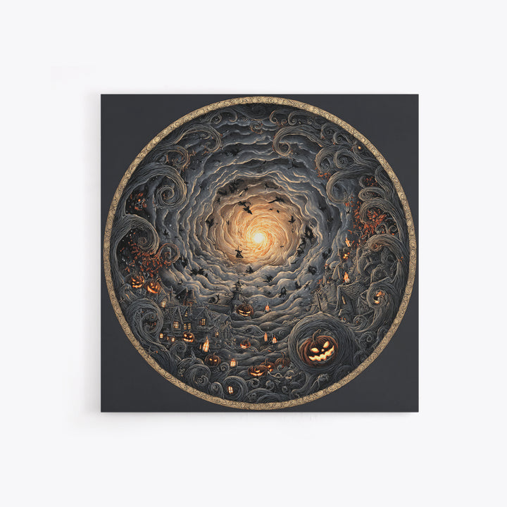 The Halloween Storm, Square Wall Art, Dark Halloween Decor, Canvas Print, Halloween Wall Decor, Gothic Home Decor, Statement Wall Art