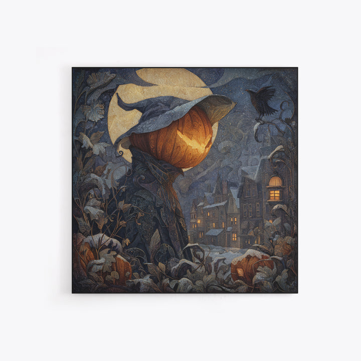 The First Frost Awakening, Square Wall Art, Dark Halloween Decor, Canvas Print, Halloween Wall Decor, Gothic Home Decor, Macabre Wall Art