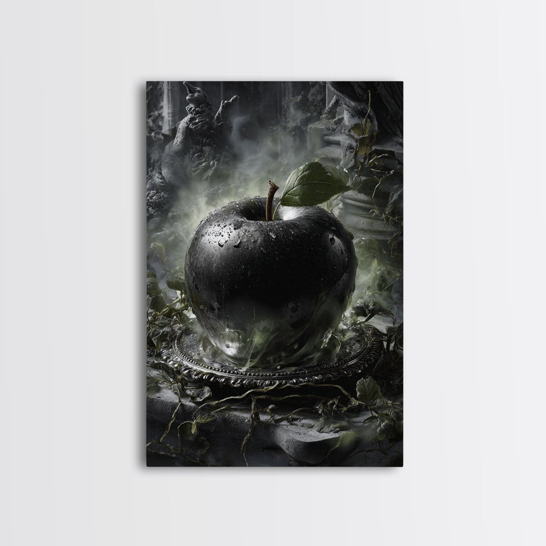 The Poisoned Apple, Vertical Wall Art, Spooky Home Decor, Canvas Print, Halloween Wall Decor, Gothic Home Decor, Spooky Wall Decor