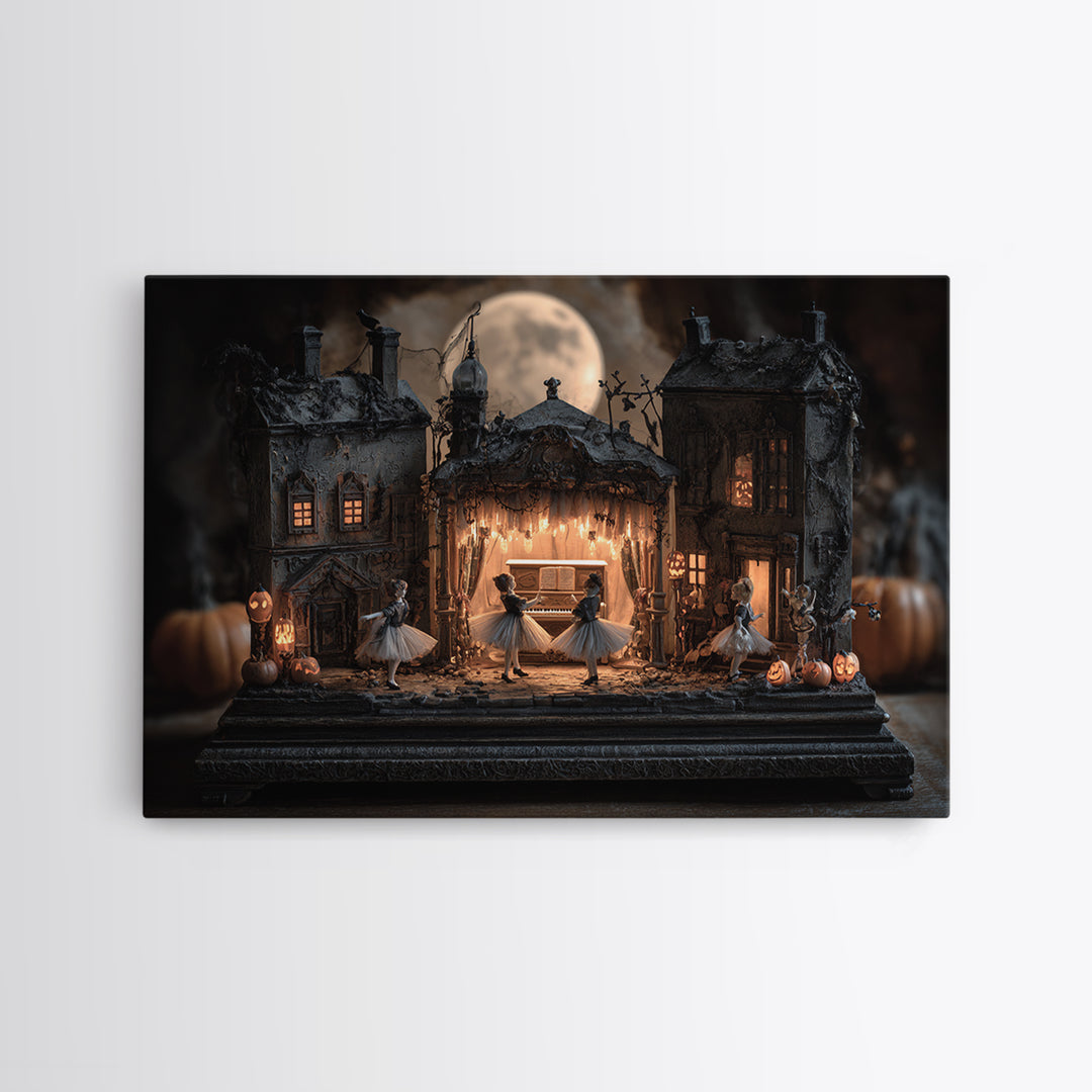 The Haunted Music Box, Landscape Wall Art, Spooky Home Decor, Canvas Print, Halloween Wall Decor, Gothic Home Decor, Statement Wall Art