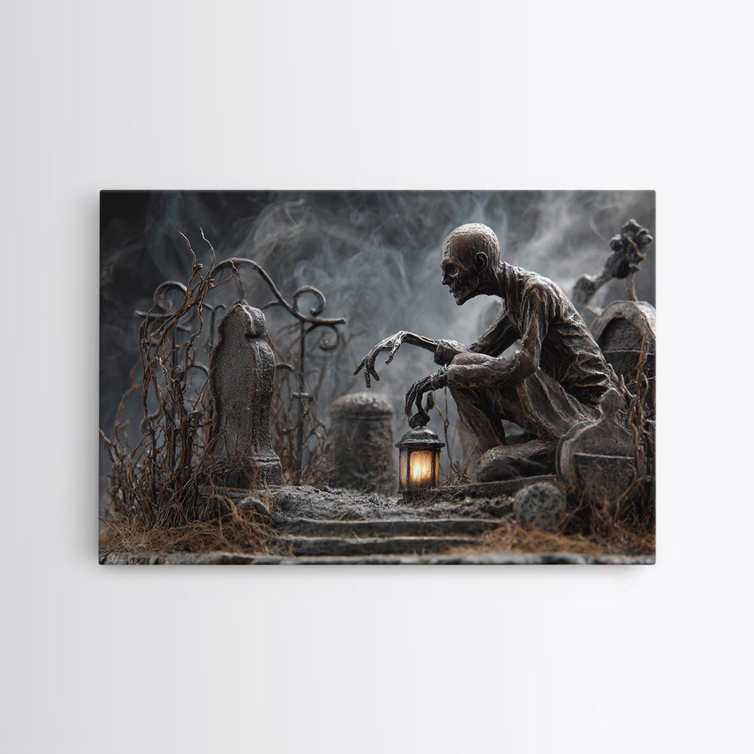 The Black Wax Candle, Landscape Wall Art, Dark Halloween Decor, Canvas Print, Halloween Wall Decor, Gothic Home Decor, Macabre Wall Art