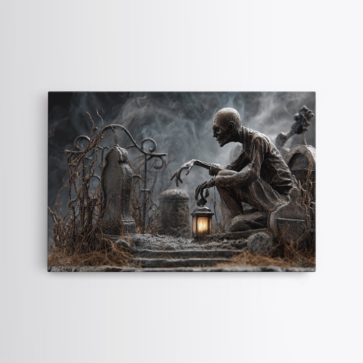 The Black Wax Candle, Landscape Wall Art, Dark Halloween Decor, Canvas Print, Halloween Wall Decor, Gothic Home Decor, Macabre Wall Art