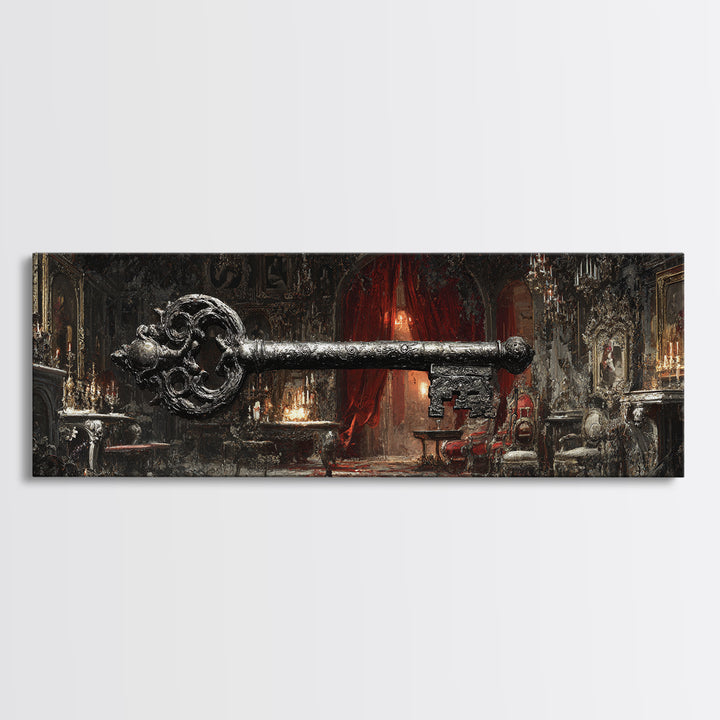The Coffin Key, Extra Wide Wall Art, Dark Fantasy Wall Art, Canvas Print, Halloween Wall Decor, Gothic Home Decor, Spooky Wall Decor