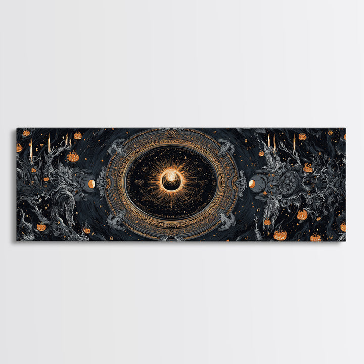 Celestial Witchcraft, Extra Wide Wall Art, Dark Halloween Decor, Canvas Print, Halloween Wall Decor, Gothic Home Decor, Seasonal Home Decor
