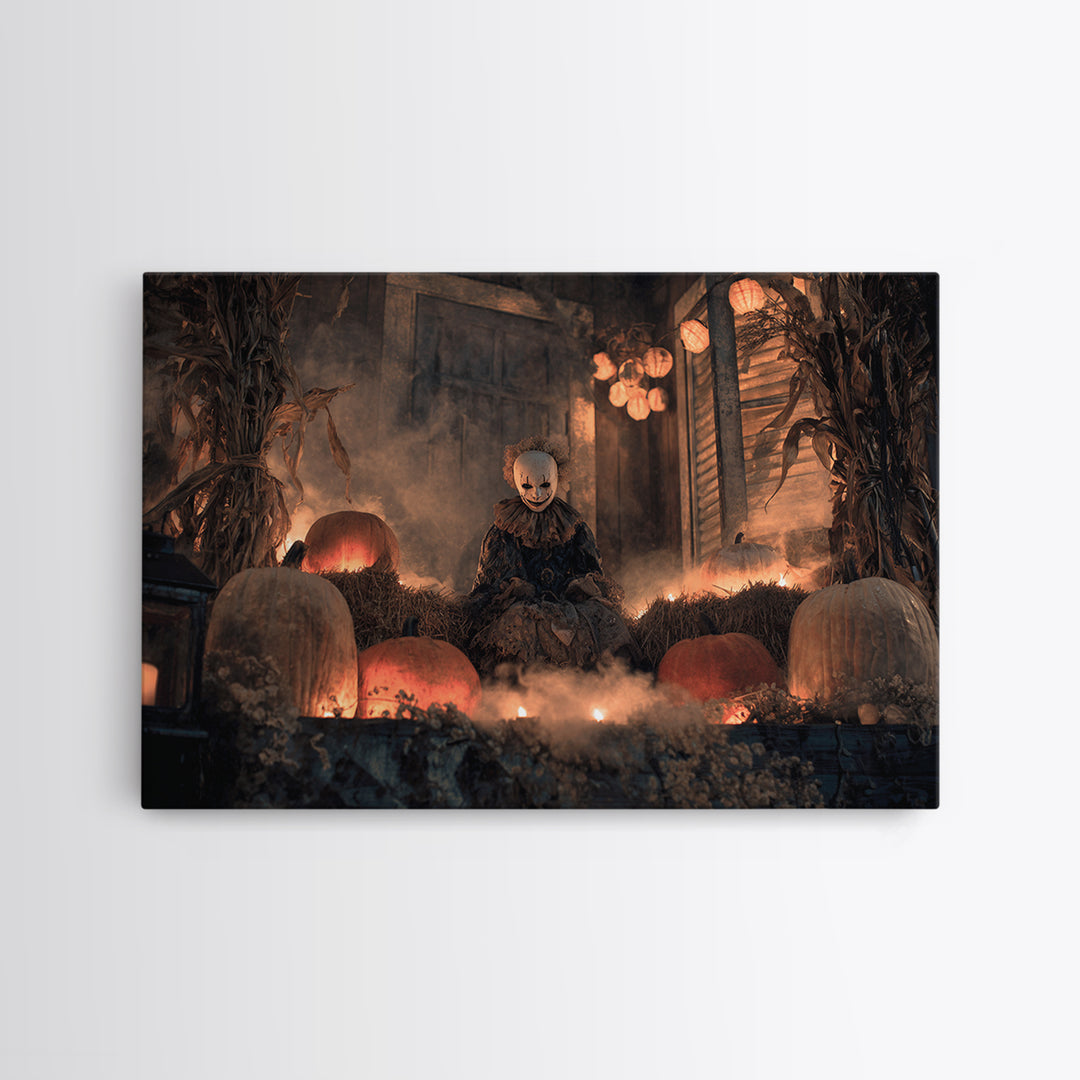 Occult Harvest Festival, Landscape Wall Art, Gothic Horror Wall Art, Framed Canvas Print, Halloween Wall Decor, Gothic Home Decor