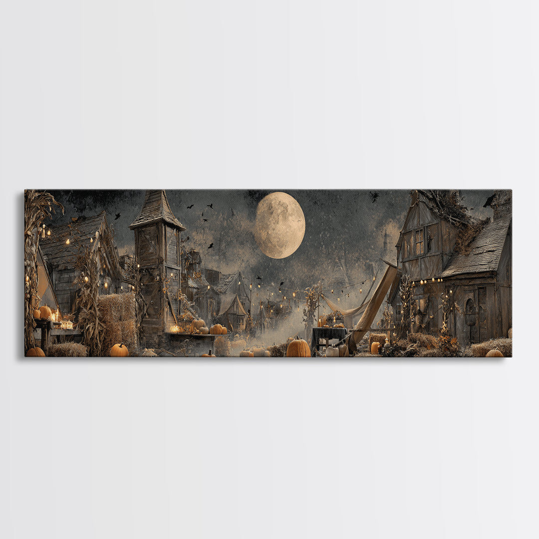Occult Harvest Festival, Extra Wide Wall Art, Spooky Home Decor, Canvas Print, Halloween Wall Decor, Gothic Home Decor, Halloween Wall Art