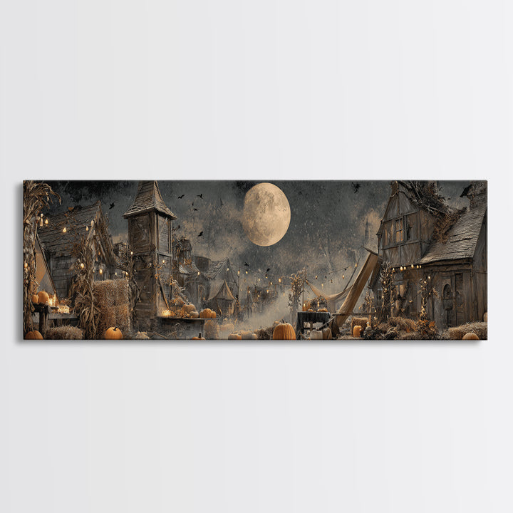 Occult Harvest Festival, Extra Wide Wall Art, Spooky Home Decor, Canvas Print, Halloween Wall Decor, Gothic Home Decor, Halloween Wall Art