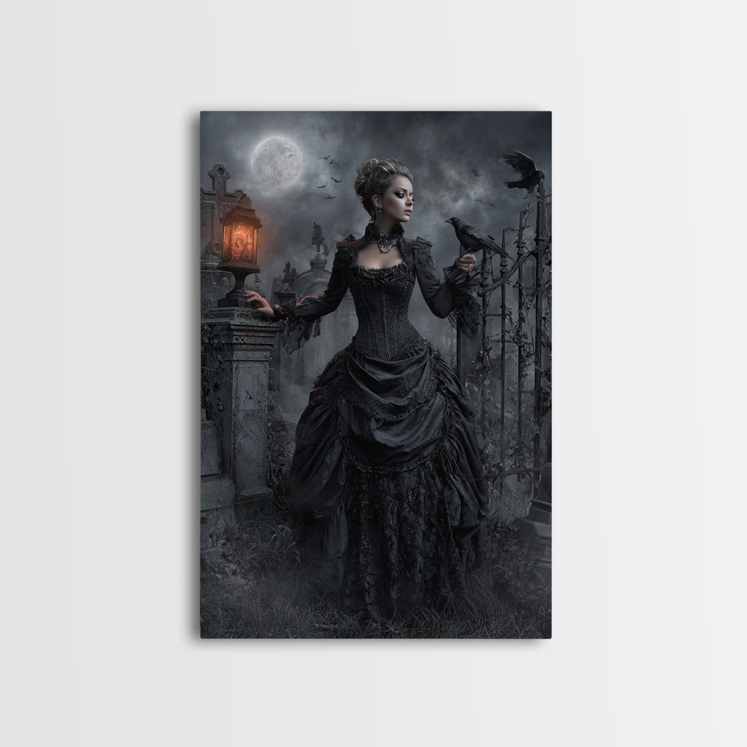 Gothic Romance, Vertical Wall Art, Dark Fantasy Wall Art, Canvas Print, Halloween Wall Decor, Gothic Home Decor, Halloween Decor