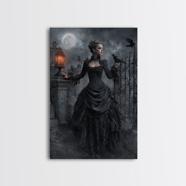 Gothic Romance, Vertical Wall Art, Dark Fantasy Wall Art, Canvas Print, Halloween Wall Decor, Gothic Home Decor, Halloween Decor