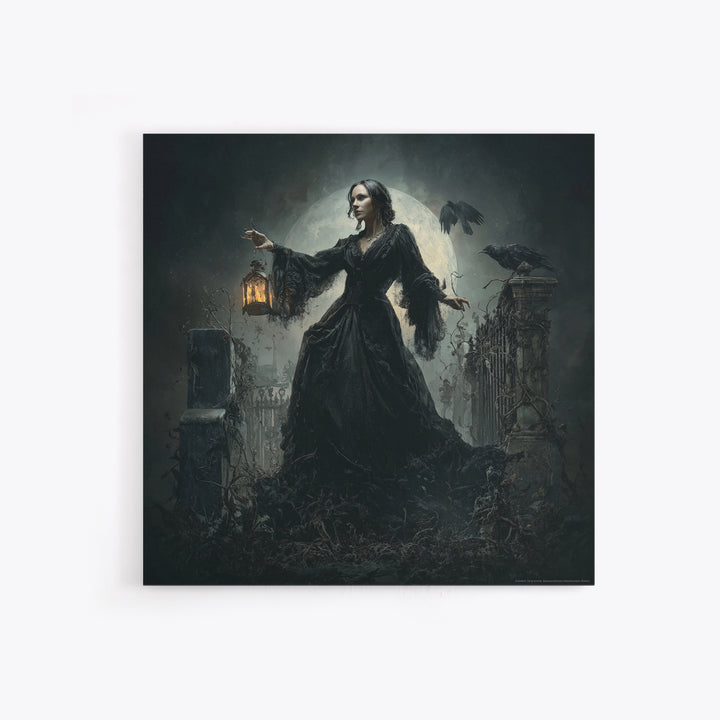 Gothic Romance, Square Wall Art, Macabre Wall Art, Framed Canvas Print, Halloween Wall Decor, Gothic Home Decor, Seasonal Home Decor