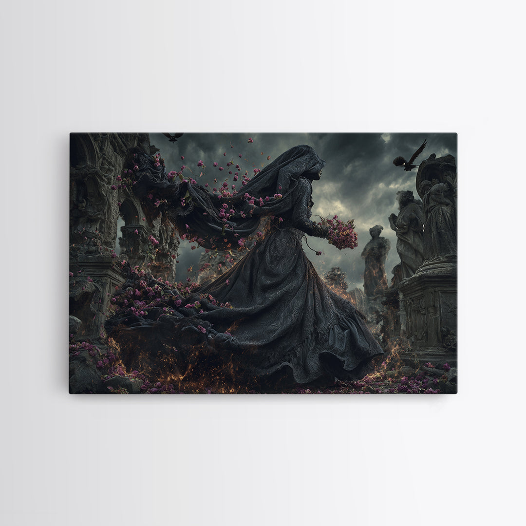 The Poison Garden, Landscape Wall Art, Dark Halloween Decor, Canvas Print, Halloween Wall Decor, Gothic Home Decor, Collectible Wall Decor