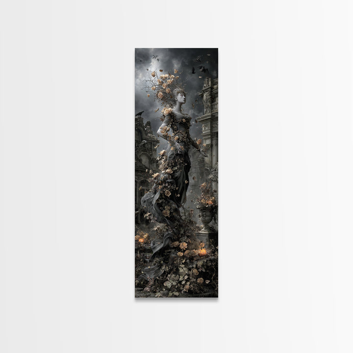 The Poison Garden, Tall Narrow Wall Art, Dark Halloween Decor, Canvas Print, Halloween Wall Decor, Gothic Home Decor, Spooky Wall Decor