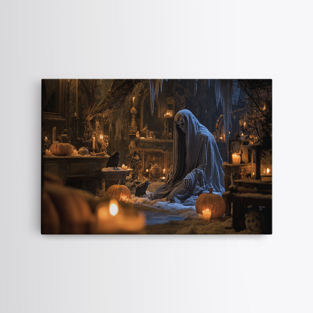 Frozen Halloween, Landscape Wall Art, Spooky Home Decor, Canvas Print, Halloween Wall Decor, Gothic Home Decor, Halloween Wall Art
