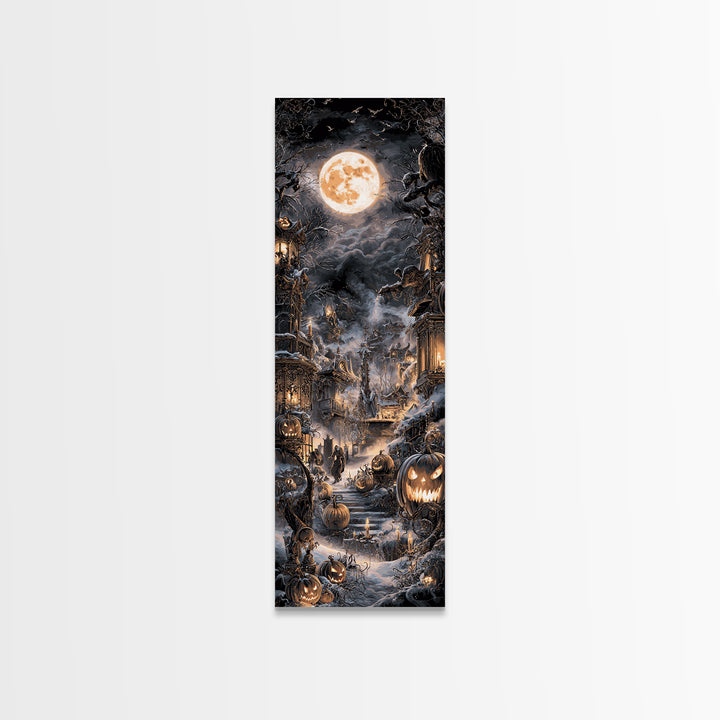 Frozen Halloween, Tall Narrow Wall Art, Spooky Home Decor, Canvas Print, Halloween Wall Decor, Gothic Home Decor, Halloween Wall Art