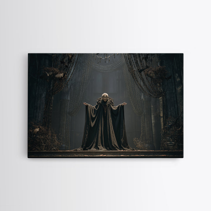The Bat Prince, Landscape Wall Art, Gothic Horror Wall Art, Framed Canvas Print, Halloween Wall Decor, Gothic Home Decor, Halloween Decor