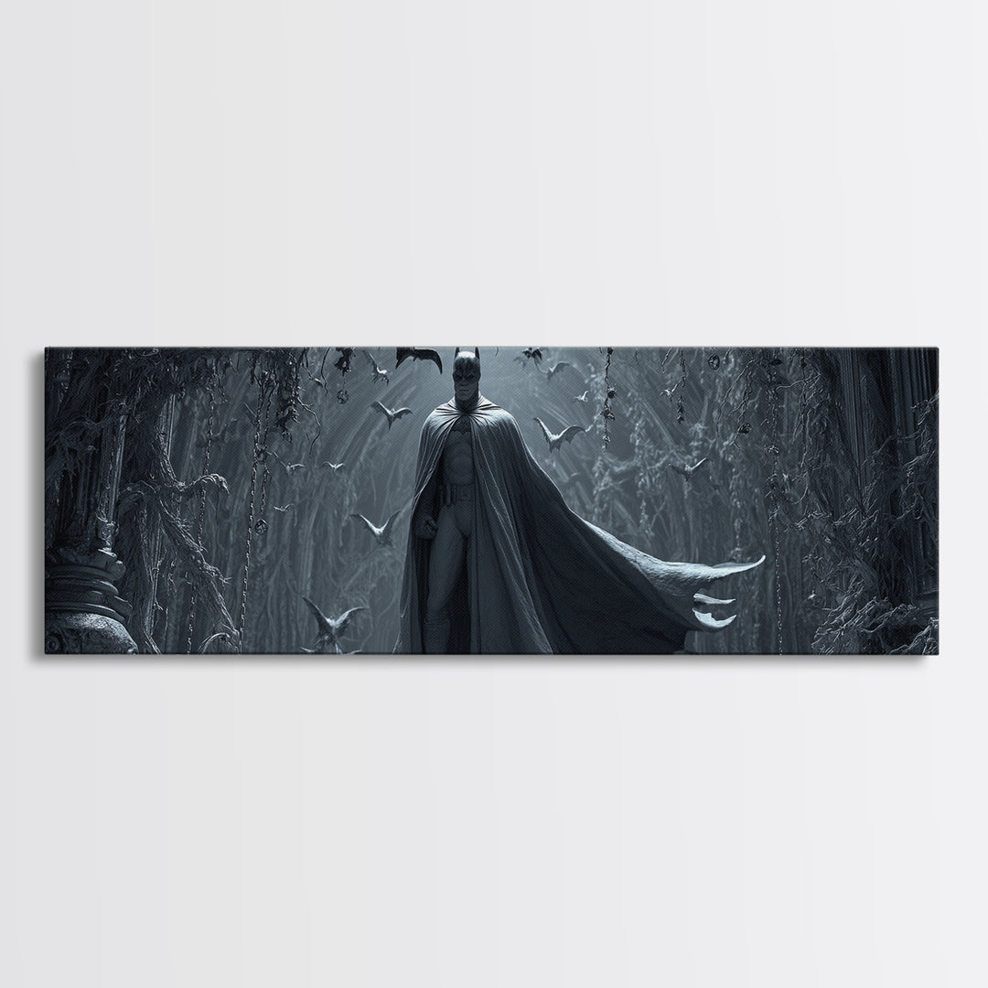 The Bat Prince, Extra Wide Wall Art, Dark Fantasy Wall Art, Canvas Print, Halloween Wall Decor, Gothic Home Decor, Seasonal Home Decor