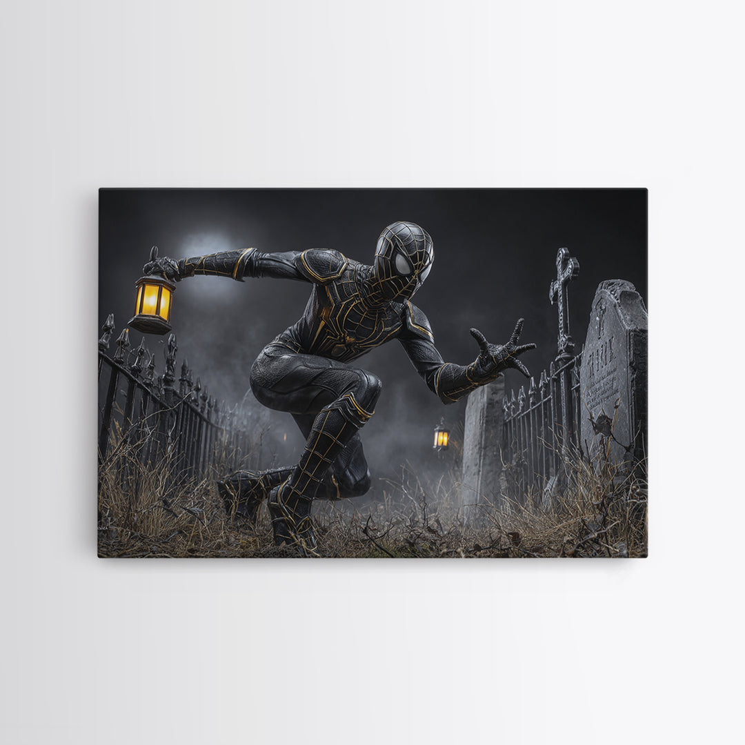 The Spider Knight, Landscape Wall Art, Haunted Gothic Art, Framed Canvas Print, Halloween Wall Decor, Gothic Home Decor, Horror Wall Art
