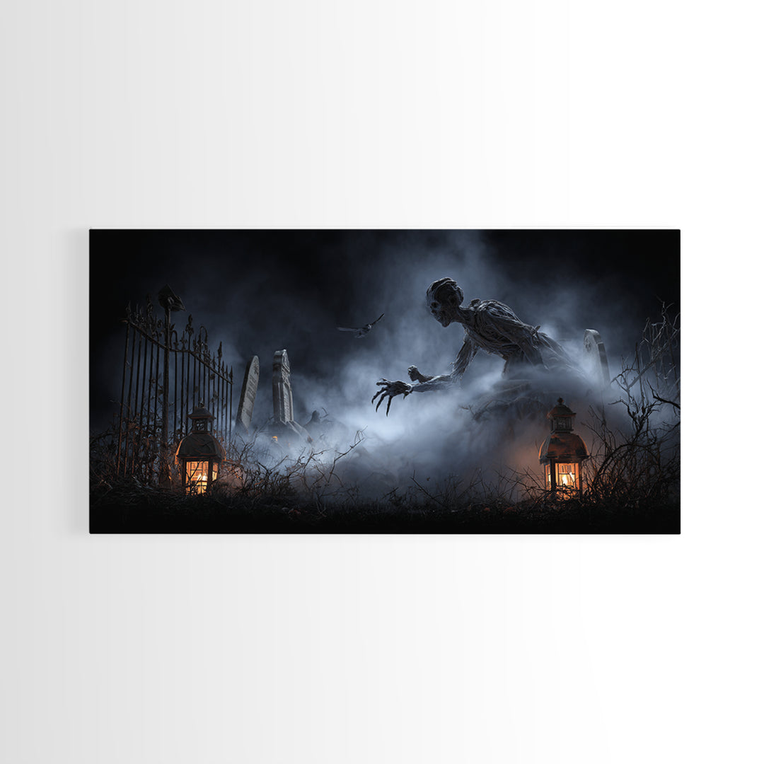 The Dream Eater, Wide Panoramic Art, Macabre Wall Art, Framed Canvas Print, Halloween Wall Decor, Gothic Home Decor, Statement Wall Art
