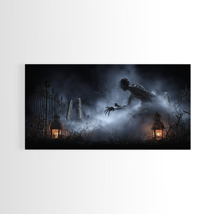 The Dream Eater, Wide Panoramic Art, Macabre Wall Art, Framed Canvas Print, Halloween Wall Decor, Gothic Home Decor, Statement Wall Art