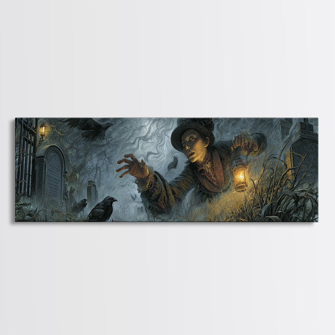 The Dream Eater, Extra Wide Wall Art, Gothic Horror Wall Art, Framed Canvas Print, Halloween Wall Decor, Gothic Home Decor