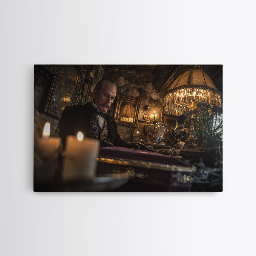The Royal Coffin Maker, Landscape Wall Art, Dark Fantasy Wall Art, Canvas Print, Halloween Wall Decor, Gothic Home Decor
