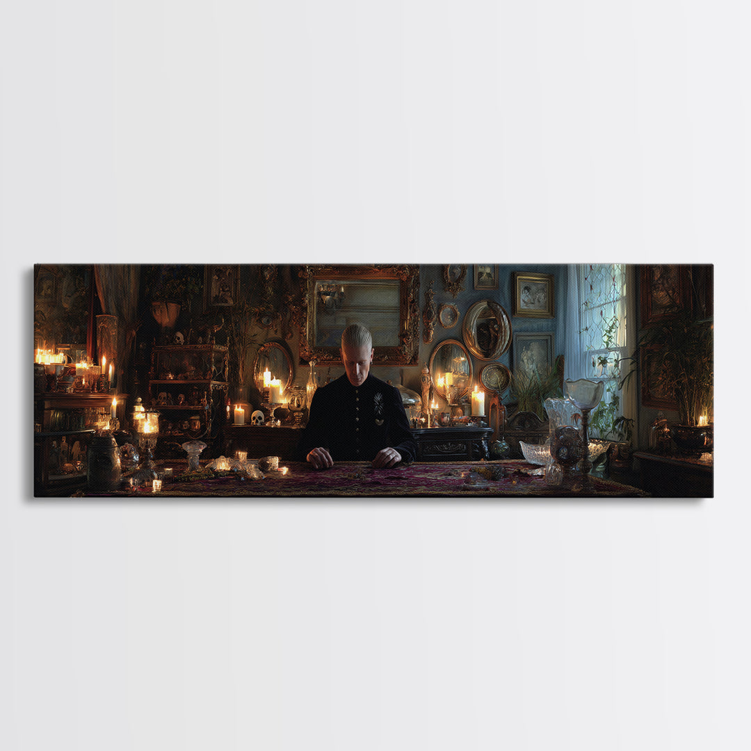 The Royal Coffin Maker, Extra Wide Wall Art, Dark Halloween Decor, Canvas Print, Halloween Wall Decor, Gothic Home Decor, Dark Fantasy Art