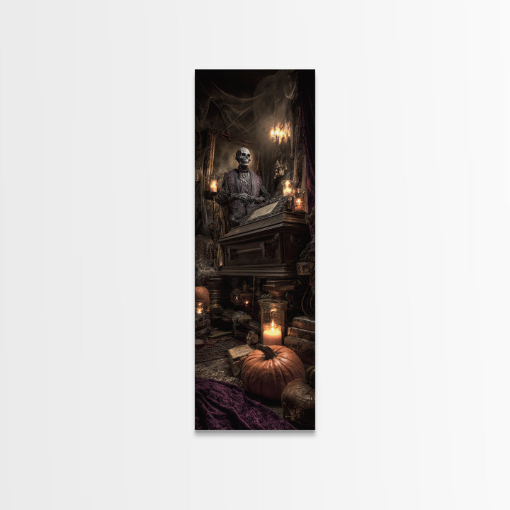 The Royal Coffin Maker, Tall Narrow Wall Art, Spooky Home Decor, Canvas Print, Halloween Wall Decor, Gothic Home Decor, Spooky Wall Decor
