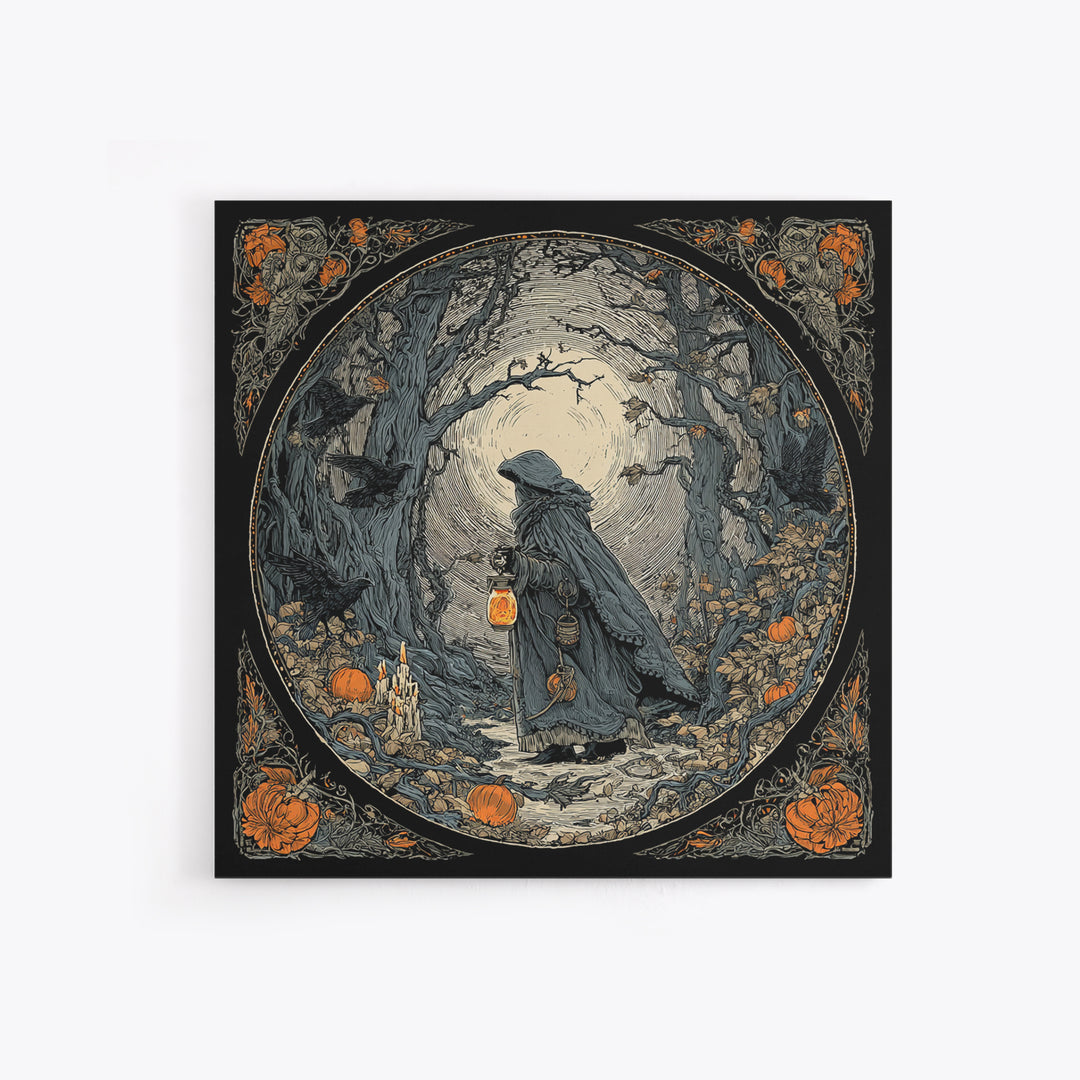 The Soul Collector, Square Wall Art, Macabre Wall Art, Framed Canvas Print, Halloween Wall Decor, Gothic Home Decor, Statement Wall Art