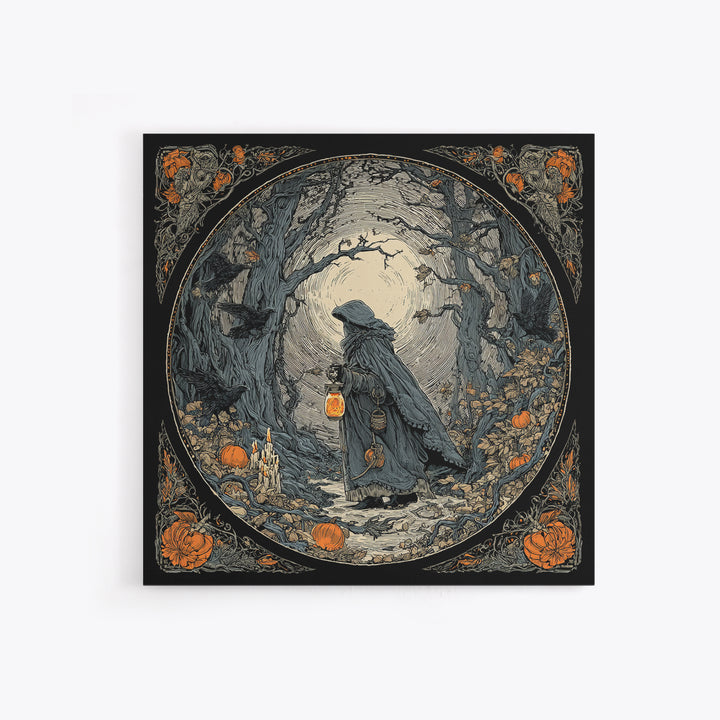 The Soul Collector, Square Wall Art, Macabre Wall Art, Framed Canvas Print, Halloween Wall Decor, Gothic Home Decor, Statement Wall Art