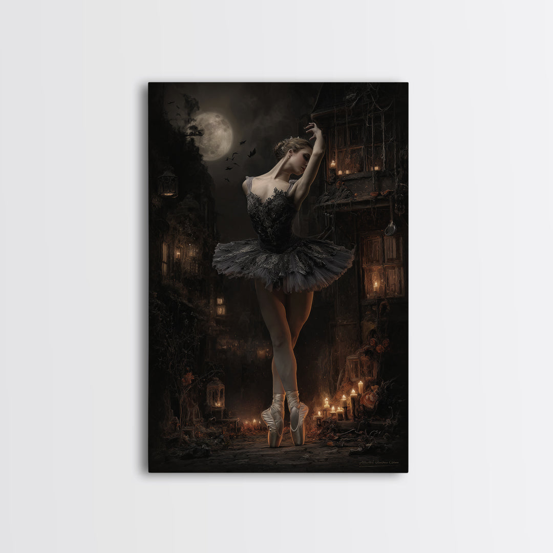 The Phantom Ballerina, Vertical Wall Art, Dark Halloween Decor, Canvas Print, Halloween Wall Decor, Gothic Home Decor, Statement Wall Art