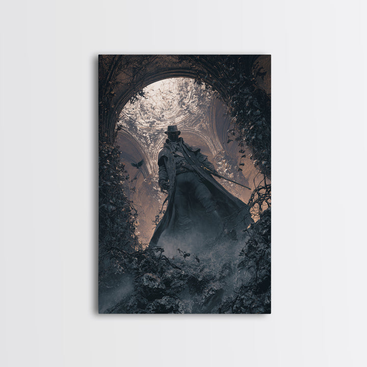 The Ghost Of The Witch Hunter, Vertical Wall Art, Spooky Home Decor, Canvas Print, Halloween Wall Decor, Gothic Home Decor, Horror Wall Art