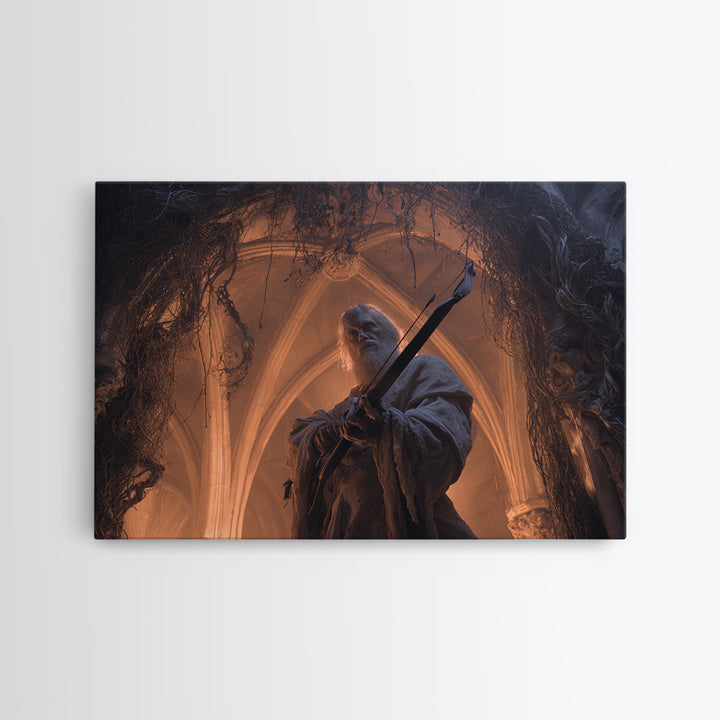 The Ghost Of The Witch Hunter, Landscape Wall Art, Gothic Horror Wall Art, Framed Canvas Print, Halloween Wall Decor, Gothic Home Decor