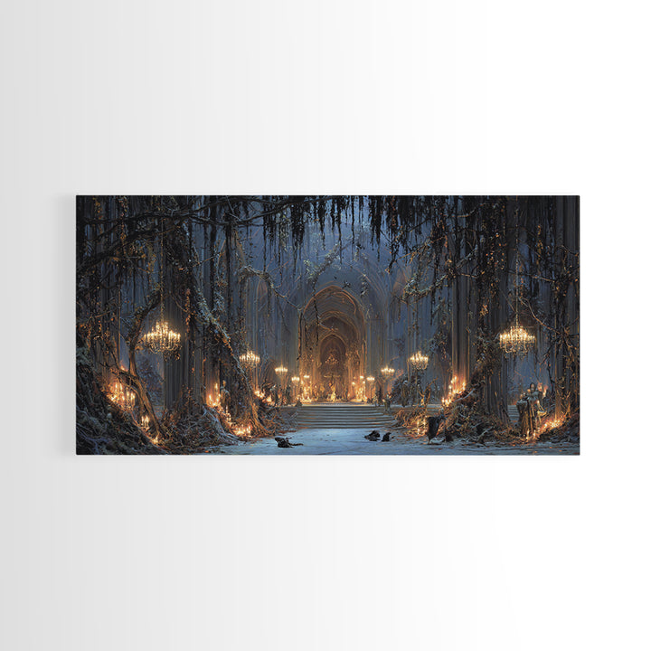 The Ghost Of The Witch Hunter, Wide Panoramic Art, Dark Halloween Decor, Canvas Print, Halloween Wall Decor, Gothic Home Decor