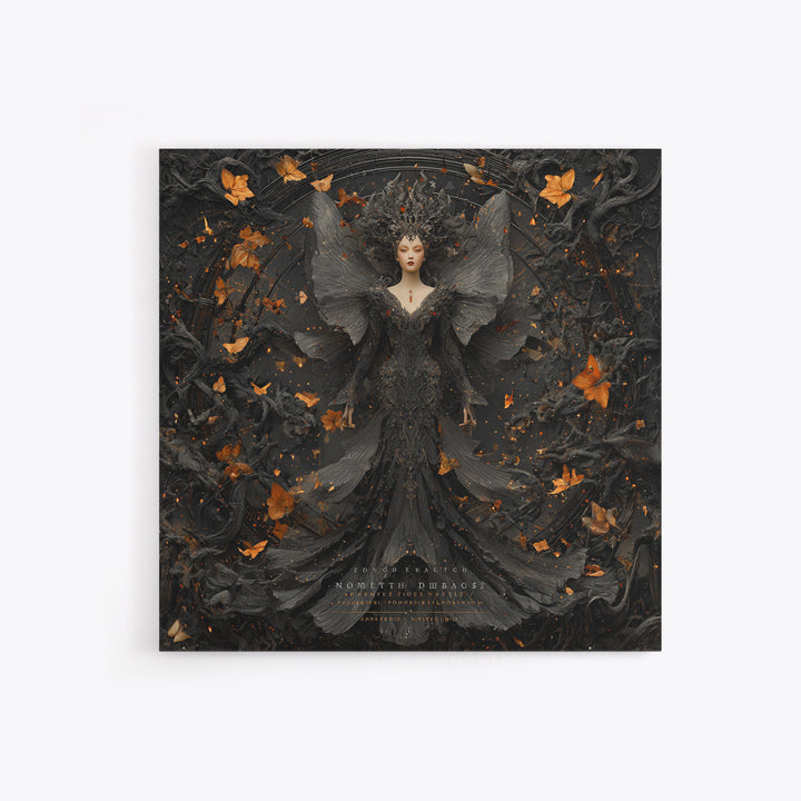 The Moth-Winged Empress, Square Wall Art, Dark Fantasy Wall Art, Canvas Print, Halloween Wall Decor, Gothic Home Decor, Statement Wall Art