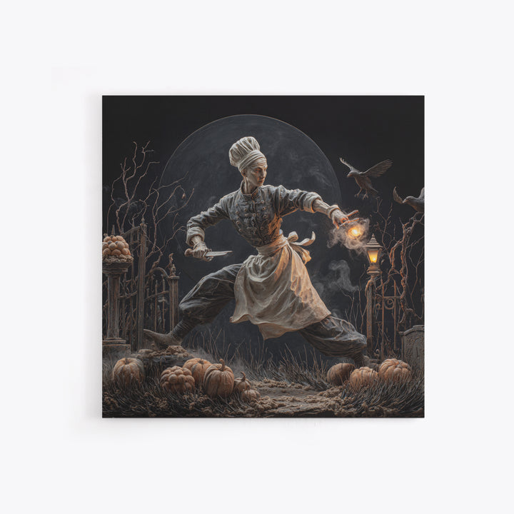 The Ghost Bakery, Square Wall Art, Dark Halloween Decor, Canvas Print, Halloween Wall Decor, Gothic Home Decor, Spooky Wall Decor