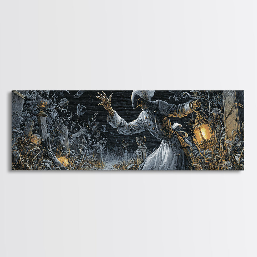 The Ghost Bakery, Extra Wide Wall Art, Spooky Home Decor, Canvas Print, Halloween Wall Decor, Gothic Home Decor, Seasonal Home Decor