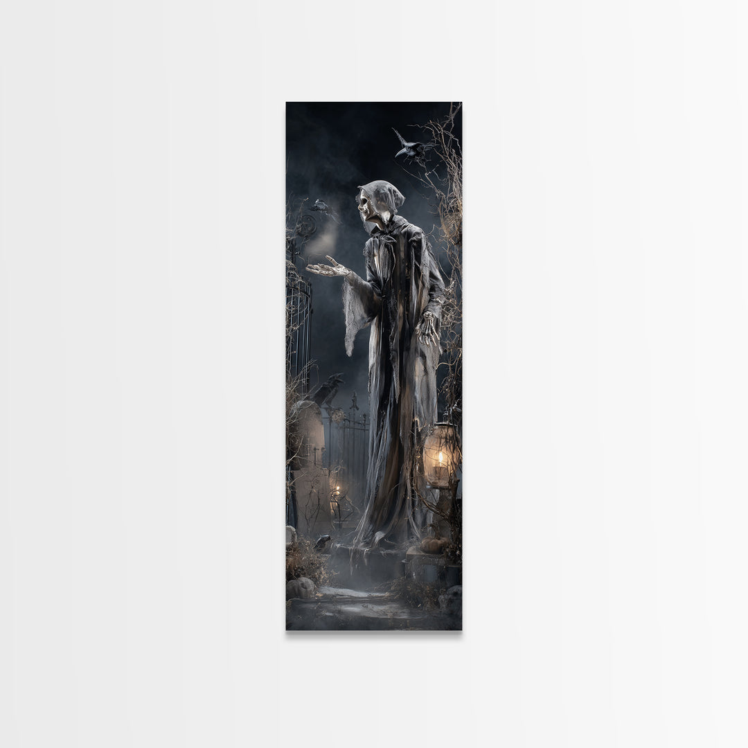 The Ghost Bakery, Tall Narrow Wall Art, Dark Halloween Decor, Canvas Print, Halloween Wall Decor, Gothic Home Decor, Collectible Wall Decor
