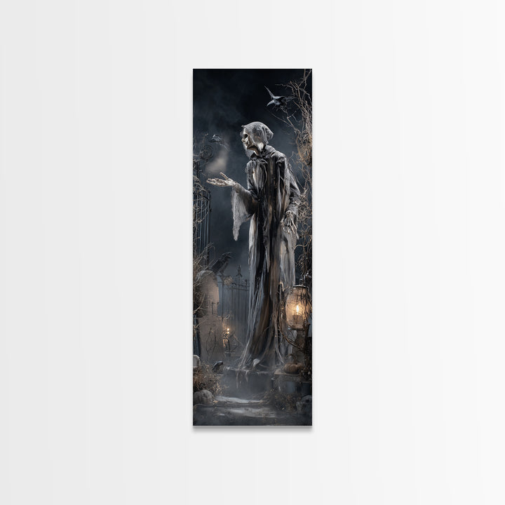 The Ghost Bakery, Tall Narrow Wall Art, Dark Halloween Decor, Canvas Print, Halloween Wall Decor, Gothic Home Decor, Collectible Wall Decor