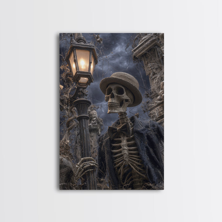 The Skeleton Barbershop Quartet, Vertical Wall Art, Spooky Home Decor, Canvas Print, Halloween Wall Decor, Gothic Home Decor