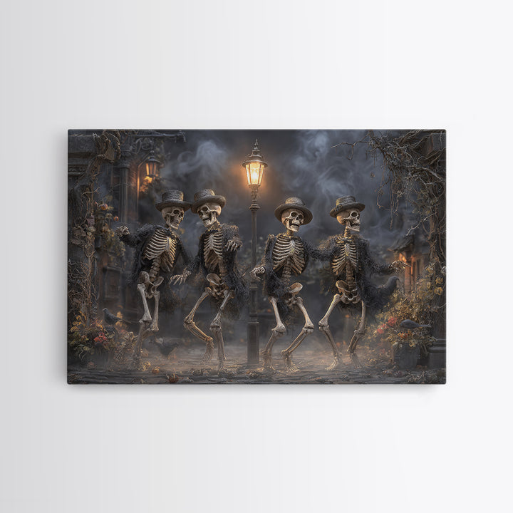 The Skeleton Barbershop Quartet, Landscape Wall Art, Dark Halloween Decor, Canvas Print, Halloween Wall Decor, Gothic Home Decor