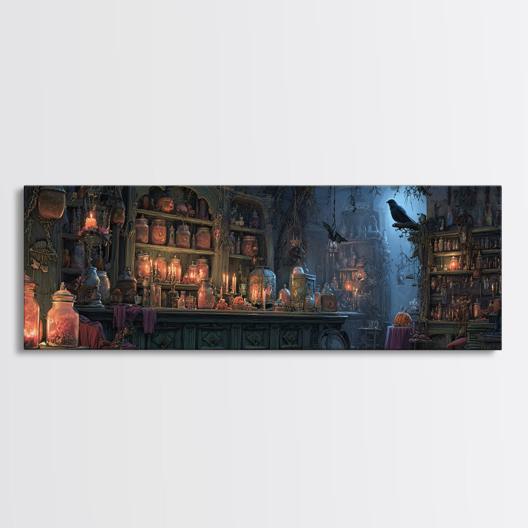 The Goblin Candy Shop, Extra Wide Wall Art, Spooky Home Decor, Canvas Print, Halloween Wall Decor, Gothic Home Decor, Spooky Wall Decor