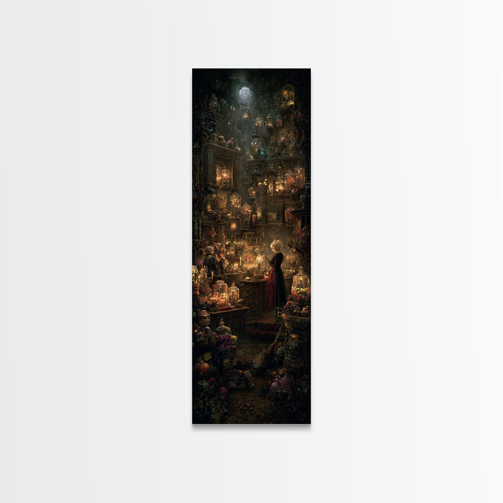 The Goblin Candy Shop, Tall Narrow Wall Art, Dark Halloween Decor, Canvas Print, Halloween Wall Decor, Gothic Home Decor