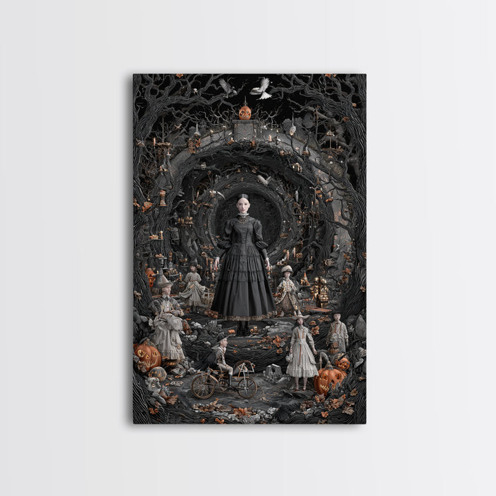 The Haunted Toy Parade, Vertical Wall Art, Dark Halloween Decor, Canvas Print, Halloween Wall Decor, Gothic Home Decor, Spooky Wall Decor