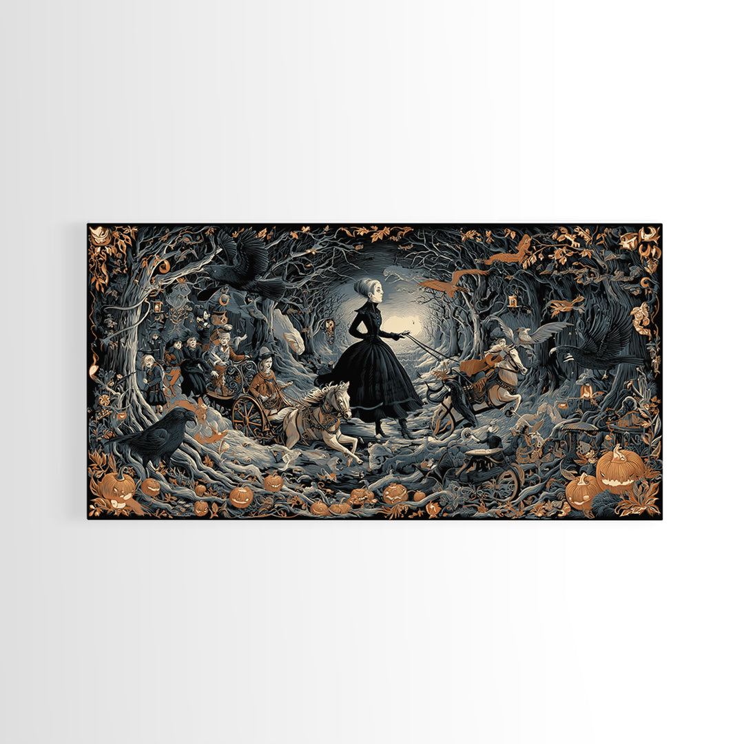 The Haunted Toy Parade, Wide Panoramic Art, Spooky Home Decor, Canvas Print, Halloween Wall Decor, Gothic Home Decor, Spooky Wall Decor